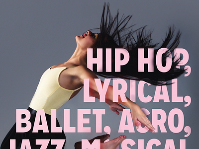 Elite Dance Academy ballet dance girl hip hop jazz jumping modern photography postcard print design typography