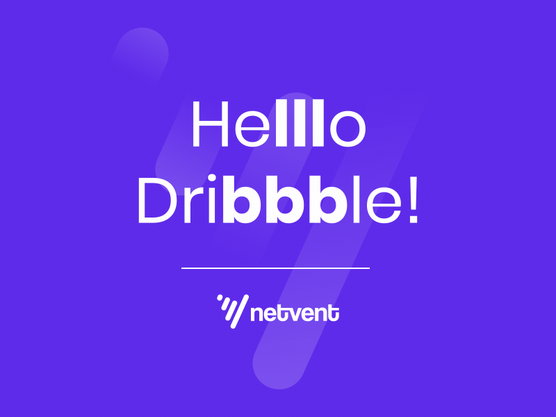 Helllo Dribbble! animation animation 2d animation after effects hello dribbble motion animation netvent purple