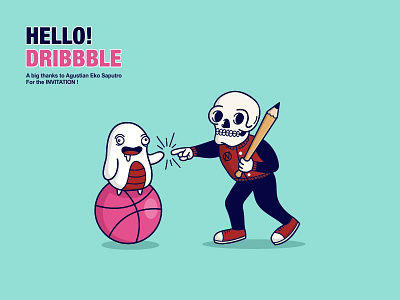 Eksa x Nick characters cute fun illustrations mascot skull sticker