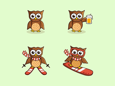 Owl Mascot beer branding characters icon illustrations logo mascot owl sky stickers