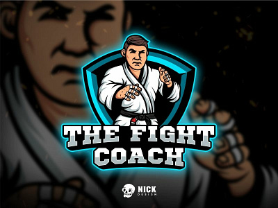 The Fight Coach Logo bjj brand branding character design design esport esport logo gaming gaming logo illustration jiu jitsu karate kickboxing logo martial arts mascot mma sport sport logo ufc