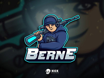 Berne Esport Logo branding camera character design design esport logo esports fortnite gamers gaming gaming logo illustration logo mascot sniper soldier sport logo sports streamer twitch youtubers