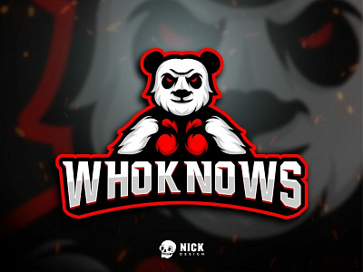 Whoknows Esport Logo animals branding character design design esport logo esports gamers games gaming gaming logo illustration logo mascot panda sport branding sport logo sports streamer twitch youtube banner