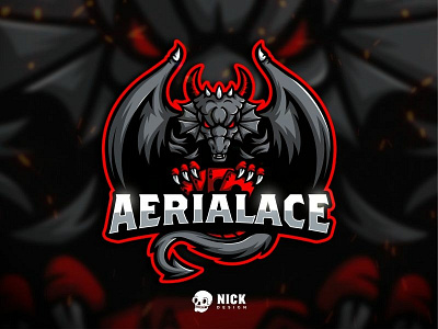 Aerialace Esport Logo ace card black dragon branding card game character design dark design dragon esport logo esports gaming gaming logo illustration logo mascot sport branding sport logo sports streamer twitch