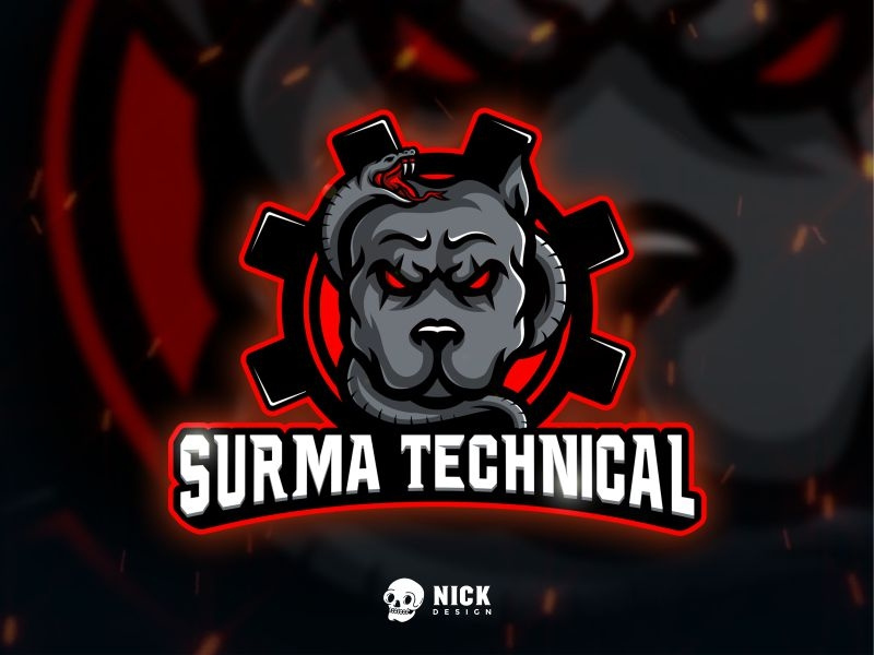 Surma Technical Logo logo inspiration awesome logo dark vector logo gamer snake angry dog pitbull sport design streamer logo twitch logo sport logo esports logo character design gaming logo branding illustration mascot design logo