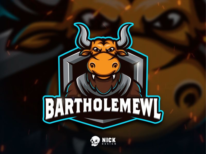 Bartholemewl Logo logo gamer logo animal logo awesome logo branding mascot character sport design hipster logo animals bull hippo streamer logo twitch logo sport logo esports logo logo gaming character design illustration mascot design logo