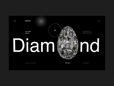 Debox – diamond template animation black creative design diamond modern ui webapps website