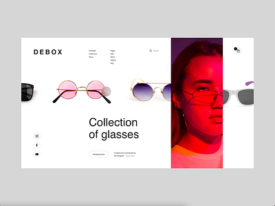 Debox – online store of glasses animation creative design glasses modern shop ui web webdesign