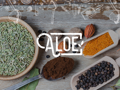 Aloe branding design flat food illustration logo typography vector web website