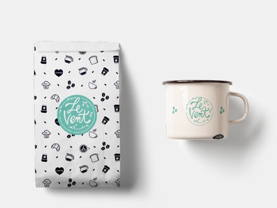 LeVent identity coffee food vector logo illustration branding design