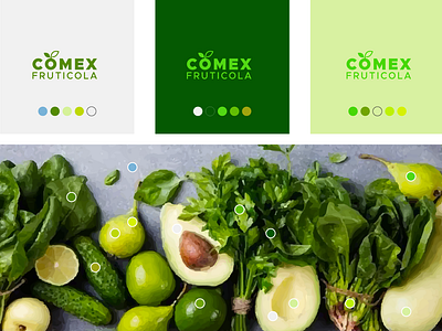 Colores Comex branding color design flat food green identity logo vector vegetables