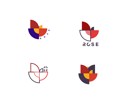 rose color geometric line logo