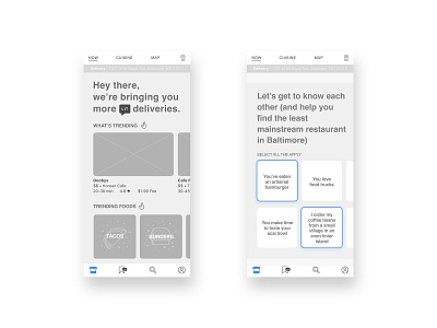 HipsterEats UX: Home Screen Highlights hipster sketch ui ux wireframes