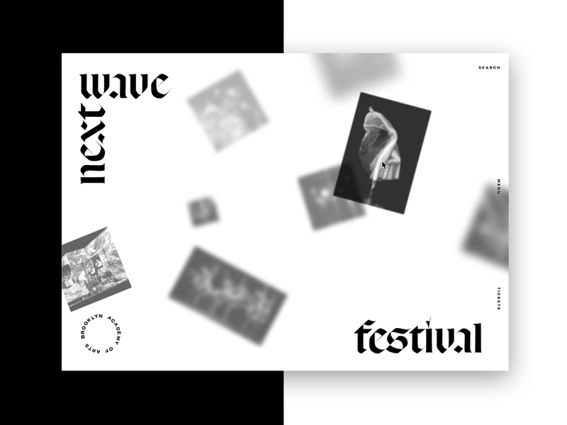 Landing Page Animation interactive landing festival animation website black and white sketch ui