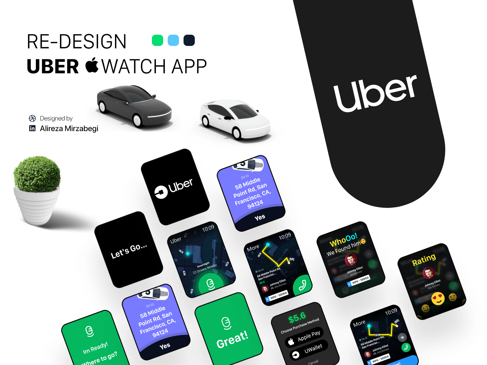 Uber Apple Watch designs, themes, templates and downloadable 