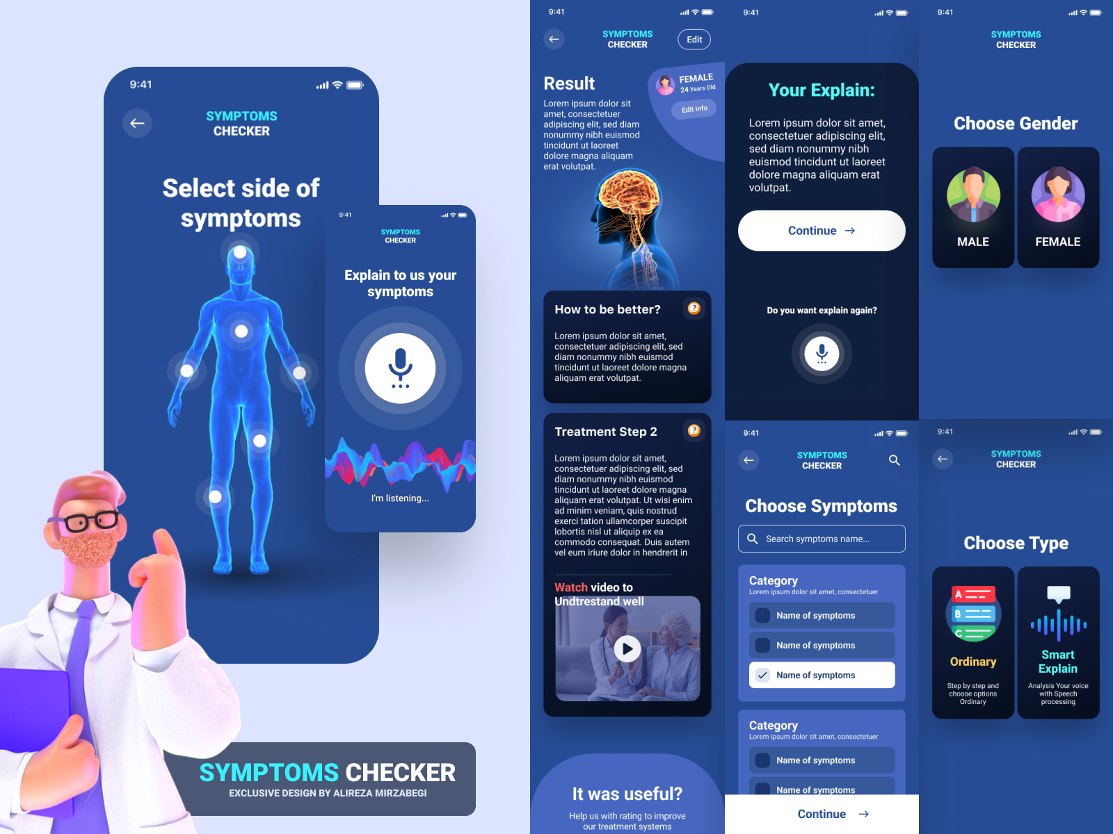 Symptoms Checker UI UX Design by Alireza Mirzabegi on Dribbble