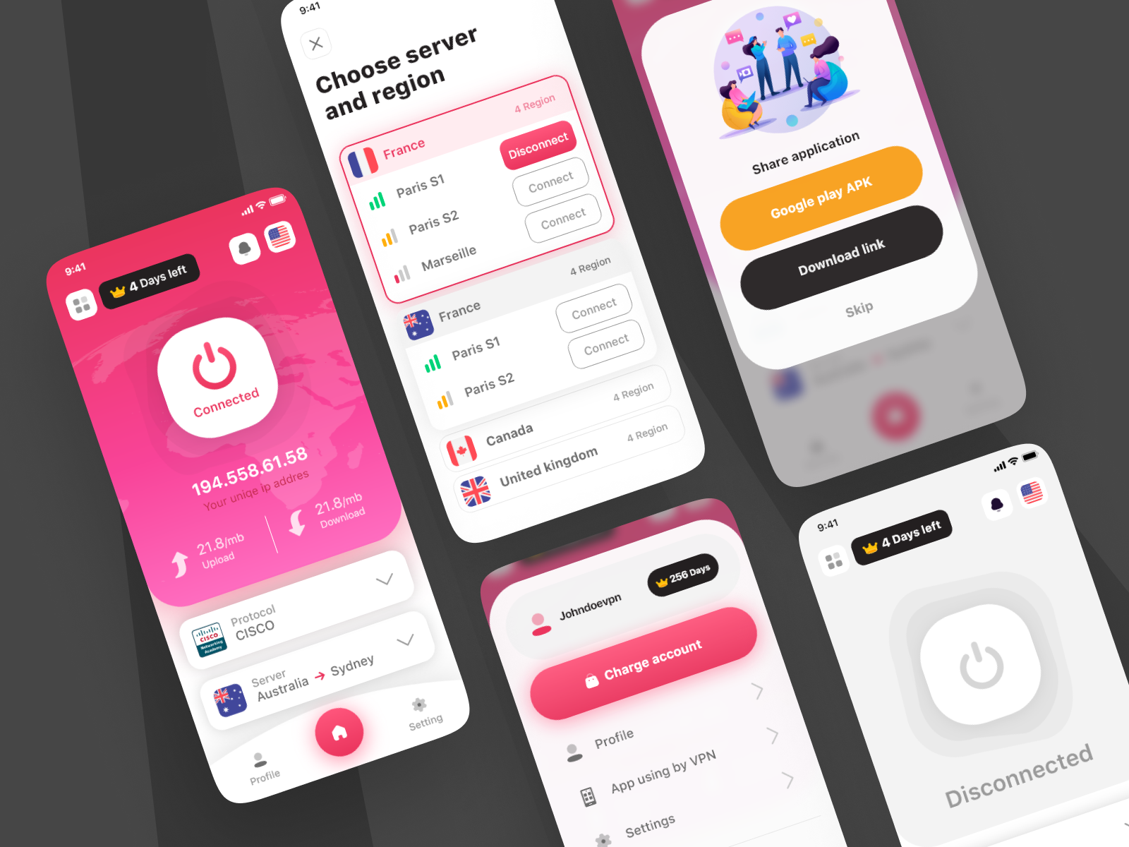 Design UI/UX VPN Connection Application by Alireza Mirzabegi on Dribbble