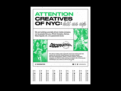 Discernation Recruitment Flyer brutalism brutalist distortion flyer gradient modern nyc poster texture typesetting typography