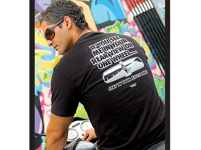 T-Shirt Design "Rear View" apparel bold motorcycle sportsbike tshirt