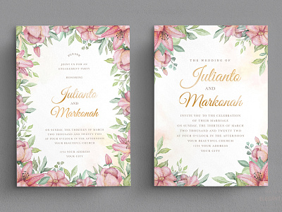 beautiful floral wedding invitation card set beautiful border card decoration decorative elegant floral flower frame greeting illustration invitation invite leaf romantic set spring vector vintage wedding