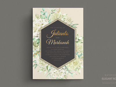 Beautiful set of vintage vector wedding invitation, greeting card