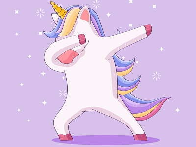 cute unicorn doing dabbing