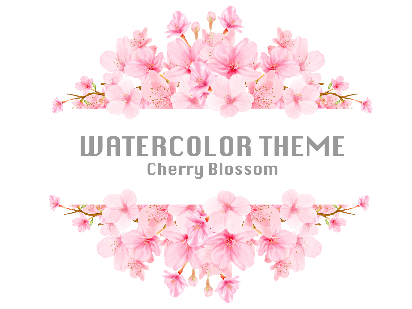 Cherry blossom background frame with hand drawn flowers by volcebyyou