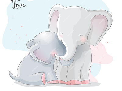 cute couple elephant illustration 99designs cherry blossom design dog elephant elephants floral illustration llama logo realist rose simple unicorn volcebyyou watercolor wedding wpap