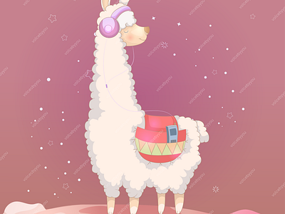 cute llama illustration