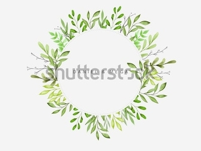 Green Leaves Branches Frame Design