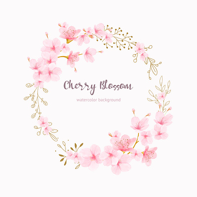 Watercolor Floral Cherry Blossom Frame Vector 99designs animal animal and pet cherry cherry blossom design dog eucalyptus floral illustration llama logo realist rose simple unicorn volcebyyou watercolor wedding wpap