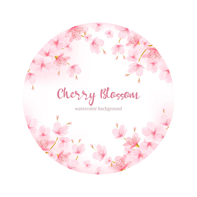 Watercolor Floral Cherry Blossom Frame Vector 99designs animal animal and pet cherr cherry blossom design dog eucalyptus floral illustration llama logo realist rose simple unicorn volcebyyou watercolor wedding wpap