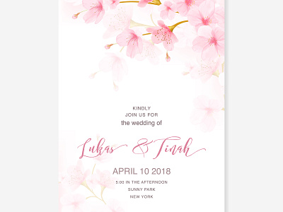 Watercolor Floral Cherry Blossom Frame Vector