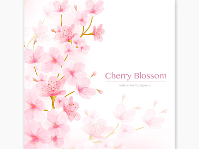 Watercolor Floral Cherry Blossom Frame Vector 99designs cheery blossom cherry cherry blossom cherry blossoms design dog floral illustration llama logo realist rose simple unicorn volcebyyou watercolor wedding wpap