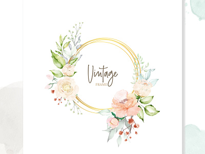 Watercolor Floral Frame Multi-Purpose Background 99designs animal animal and pet birthday cherry blossom design dog eucalyptus floral illustration llama logo realist rose simple unicorn volcebyyou watercolor wedding wpap