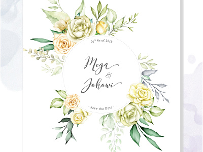 Watercolor Floral Frame Multi-Purpose Background