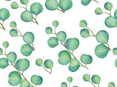 Watercolor Floral and leaves seamless pattern