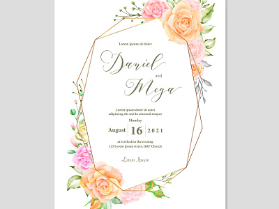 Watercolor Floral Frame Multi-Purpose Background backdrop background beautiful celebration color couple design elegant floral flower frame illustration leaf nature party summer texture tropical wallpaper watercolor