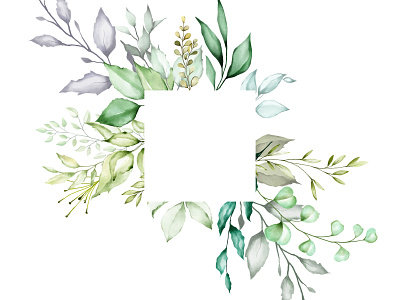 Watercolor Floral Frame Multi-Purpose Background