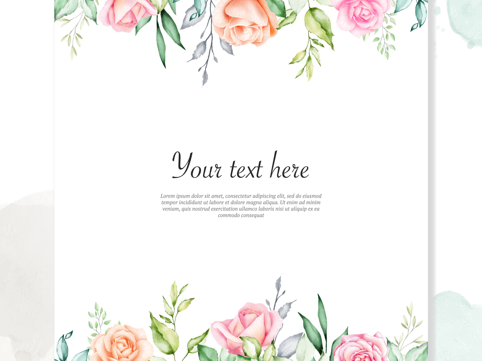 Watercolor Floral Frame Background by volcebyyou Studio on ...