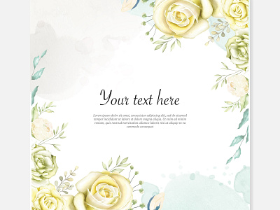 Watercolor Floral Frame Background background border decoration floral flower flowers frame green illustration invitation isolated pink rose spring vector vintage watercolor wedding white wreath