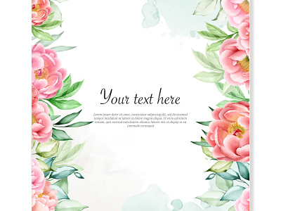 Watercolor Floral Frame Background background border decoration floral flower flowers frame green illustration invitation isolated pink rose spring vector vintage watercolor wedding white wreath