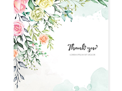 Watercolor Floral Frame Background background border decoration floral flower flowers frame green illustration invitation isolated pink rose spring vector vintage watercolor wedding white wreath