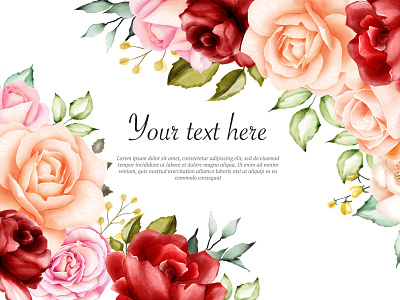 Watercolor Floral Frame Multi-Purpose Background