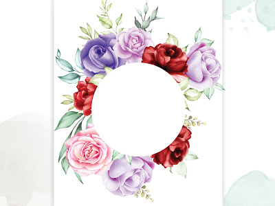 Watercolor Floral Frame Multi-Purpose Background 99designs animal animal and pet cherry blossom design dog eucalyptus floral illustration llama logo realist rose simple unicorn volcebyyou watercolor wedding wpap