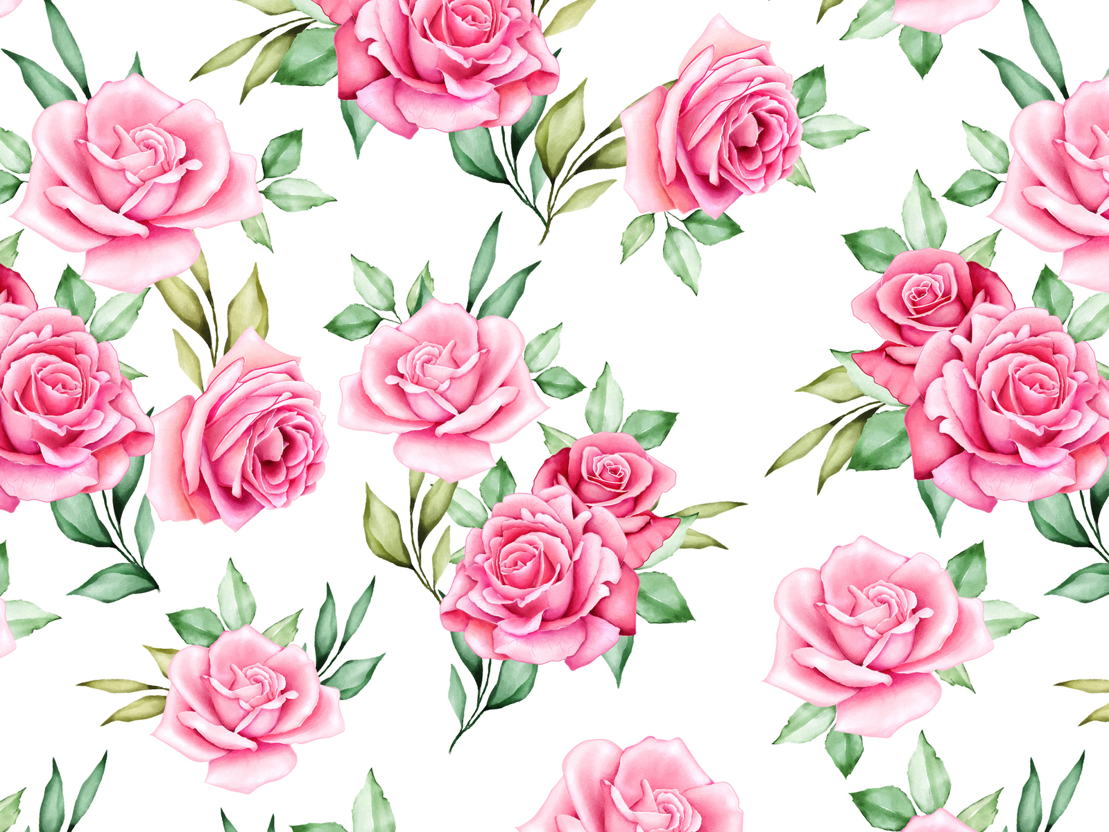 watercolor floral and leaves seamless pattern by volcebyyou Studio on ...