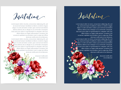 wedding invitation card with watercolor floral and leaves bouquet card celebration decoration design elegant floral frame greenery illustration invitation invite leaf nature set spring summer vector watercolor wedding