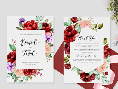 wedding invitation card with watercolor floral and leaves card celebration decoration design floral foliage frame illustration invitation invite leaf nature pattern set spring summer vector watercolor wedding wreath