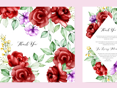 elegant watercolor floral wedding invitation template border bouquet card decoration decorative design elegant floral frame greenery greeting illustration invitation invite leaf spring template vector watercolor wedding