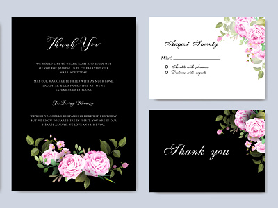 Wedding ornament with beautiful invitation card template